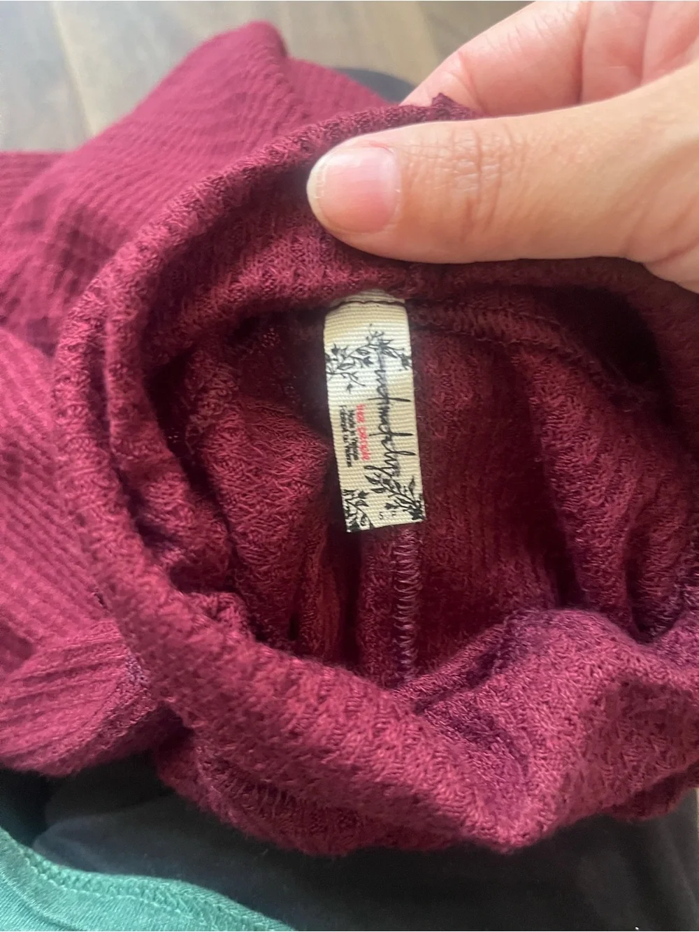 Intimately Free People Make it Easy Thermal Top Small NWT Deep Plum - Picture 6 of 7